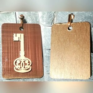 NEW Handmade Ornament Pendant! Copper Veil. Wood Victorian Steampunk Key. Unisex